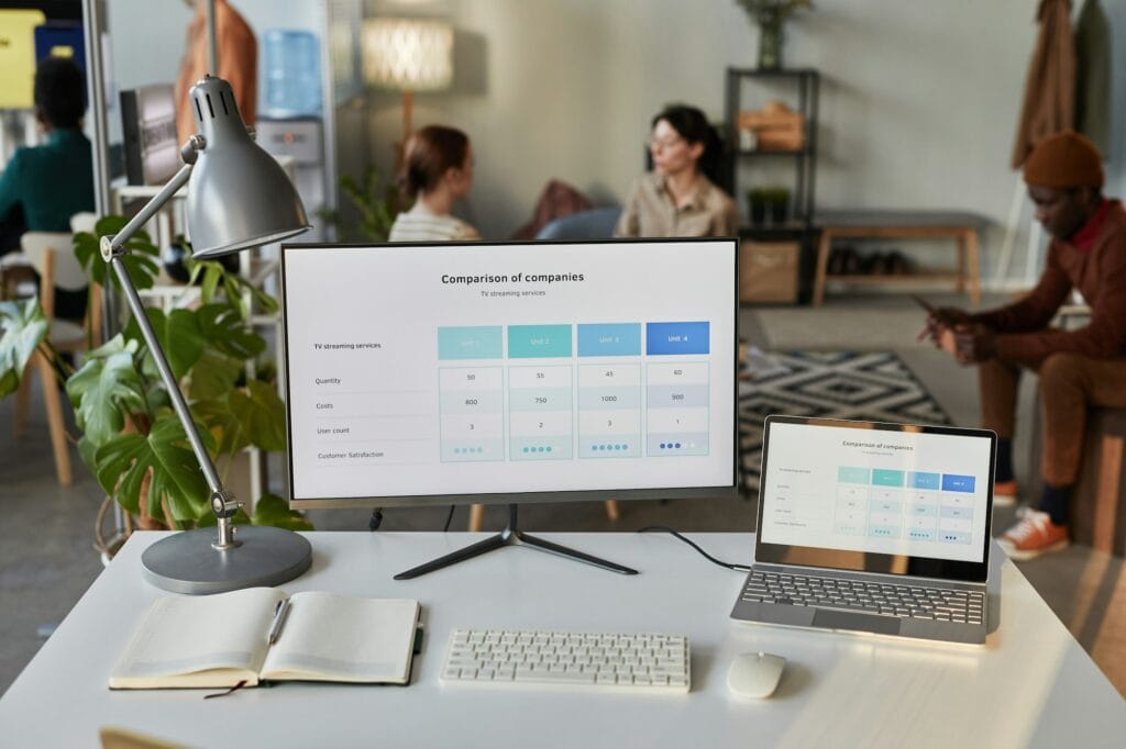 Business Data On Computer Screen