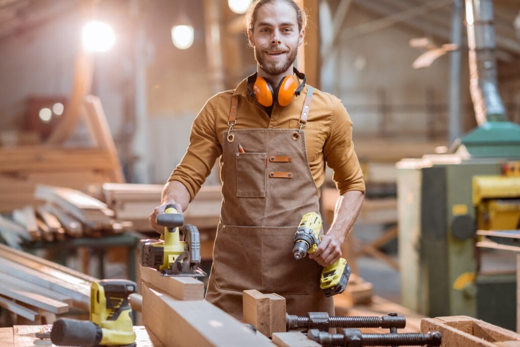 Carpenters portrait at the workshop