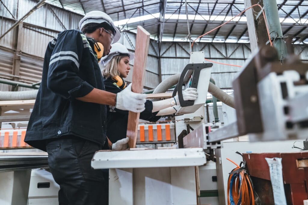 Woodworkers seeking CO2 reductions, recyclable materials, operational changes, resource efficiency.